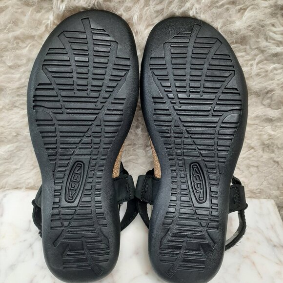 Keen Kaci Ana T-Strap women's black cork sole Sandals Size: 6 - Picture 4 of 7